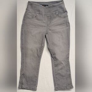 Lee Slim Fit Sculpting Mid rise Jeggings Capri Jeans Denim 2 Grey Stretch